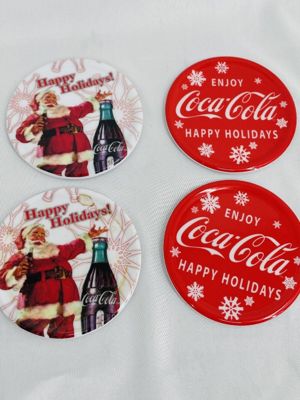Vintage 2013 Coca-Cola Happy Holidays Coasters Set of 4